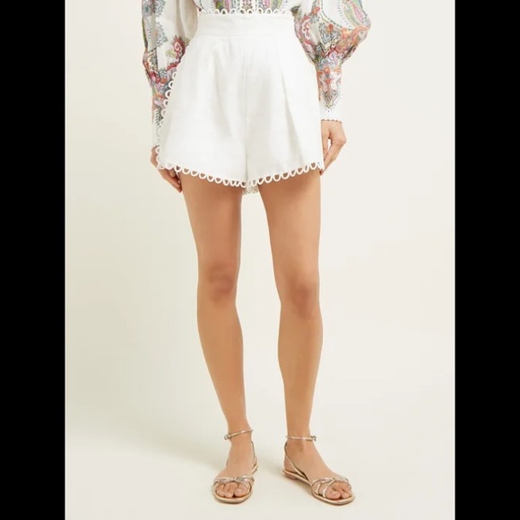 ZIMMERMANN // ALLIA HIGH WAISTED LINEN SHORT - Picture 1 of 7